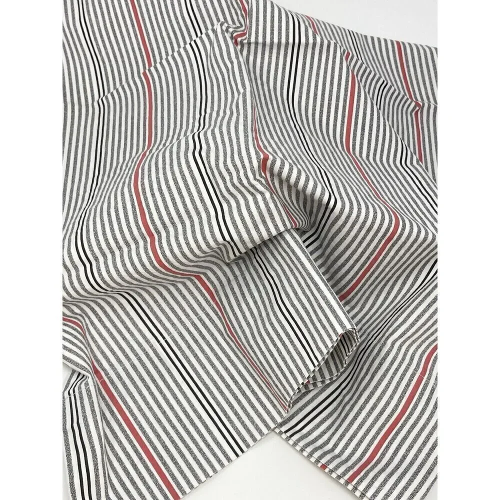 Ralph Lauren Red White Gray Black Striped Pillow Case Standard Cotton NEW